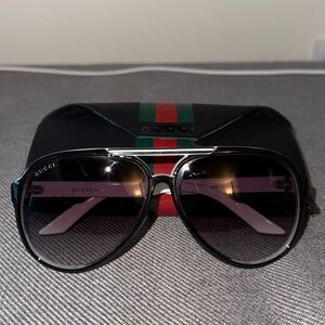 Gucci Aviator Sunglasses | Black & White | Authentic w/ Case